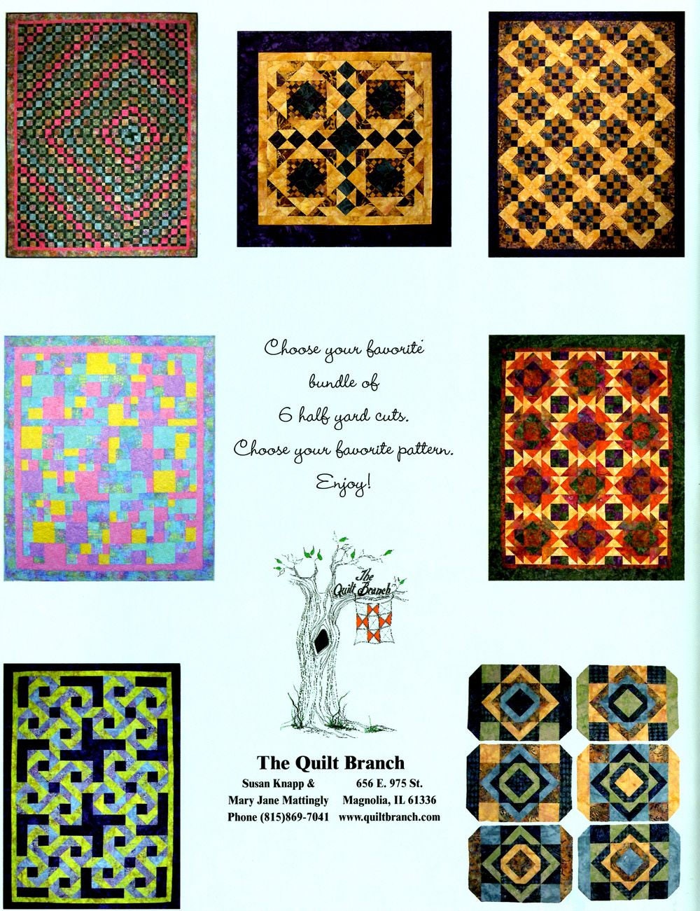 Six Halves Make A Whole Quilt Pattern Book by Susan Knapp of The Quilt Branch