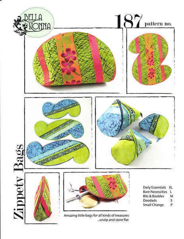 Zippety Bags Sewing Pattern by Jayme Crow of Bella Nonna Design Studio