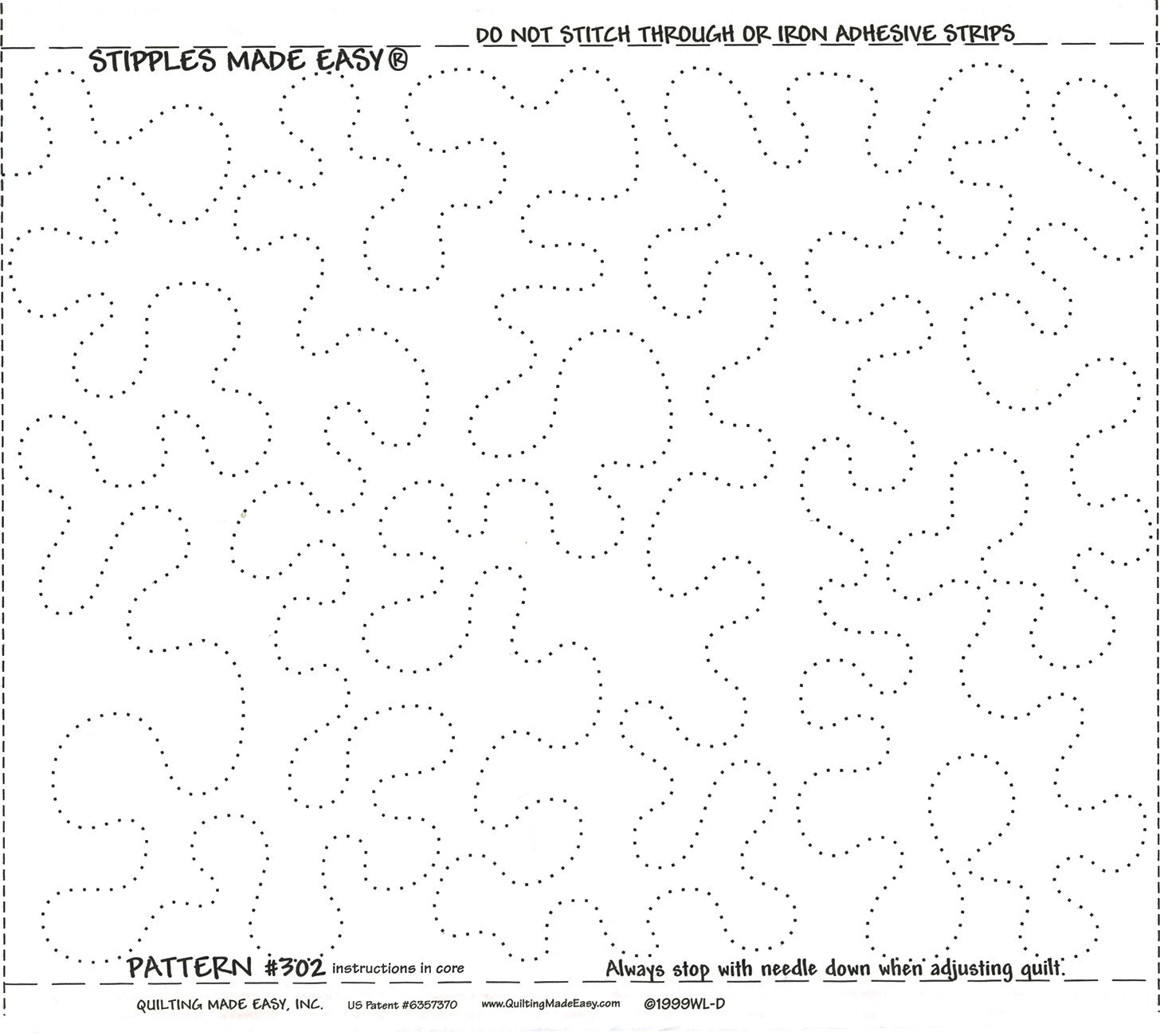 Quilt Pattern On A Roll Stipples Made Easy Small Stipple Pattern 302 - 9.5 Inch By 26 Feet