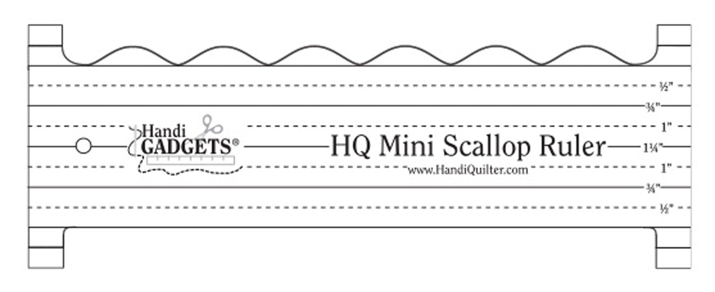 HQ Mini Scallop Ruler 3-Inch x 8-Inch Longarm Template by Handi Gadgets