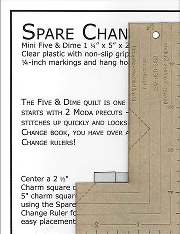 Spare Change Quilt Ruler For Mini and Regular Charm Packs by Lynne Hagmeier for Kansas Troubles Quilters