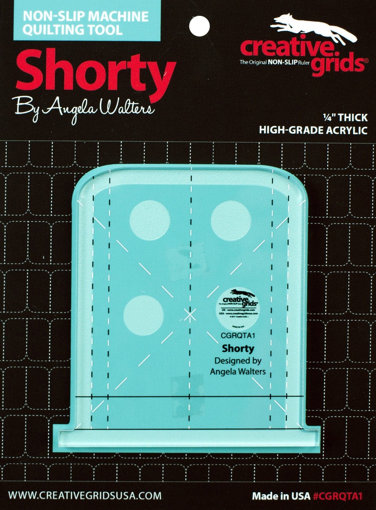 Creative Grids Machine Quilting Tool - Shorty in packaging front-view