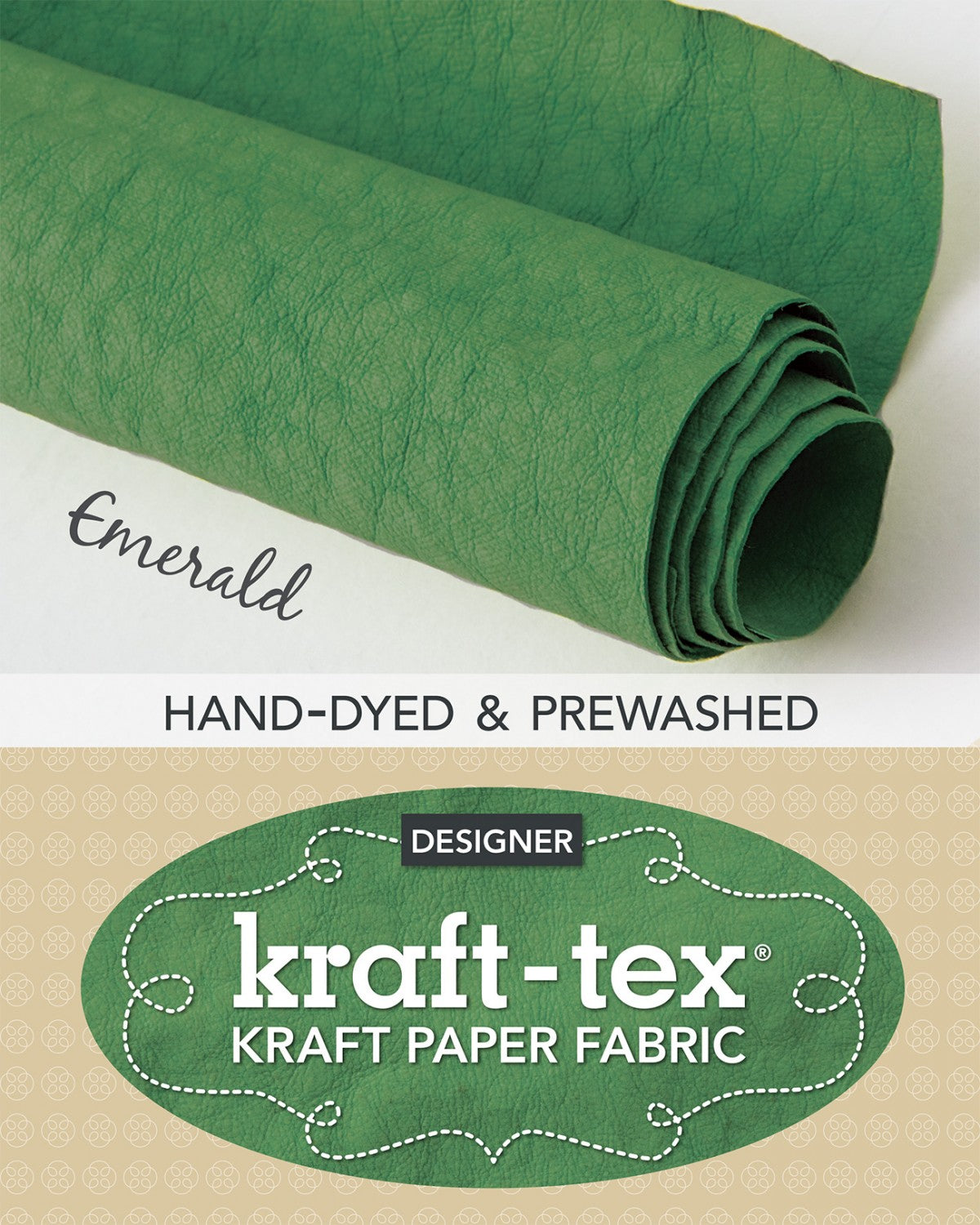 Kraft-Tex Roll Emerald Hand-Dyed & Prewashed