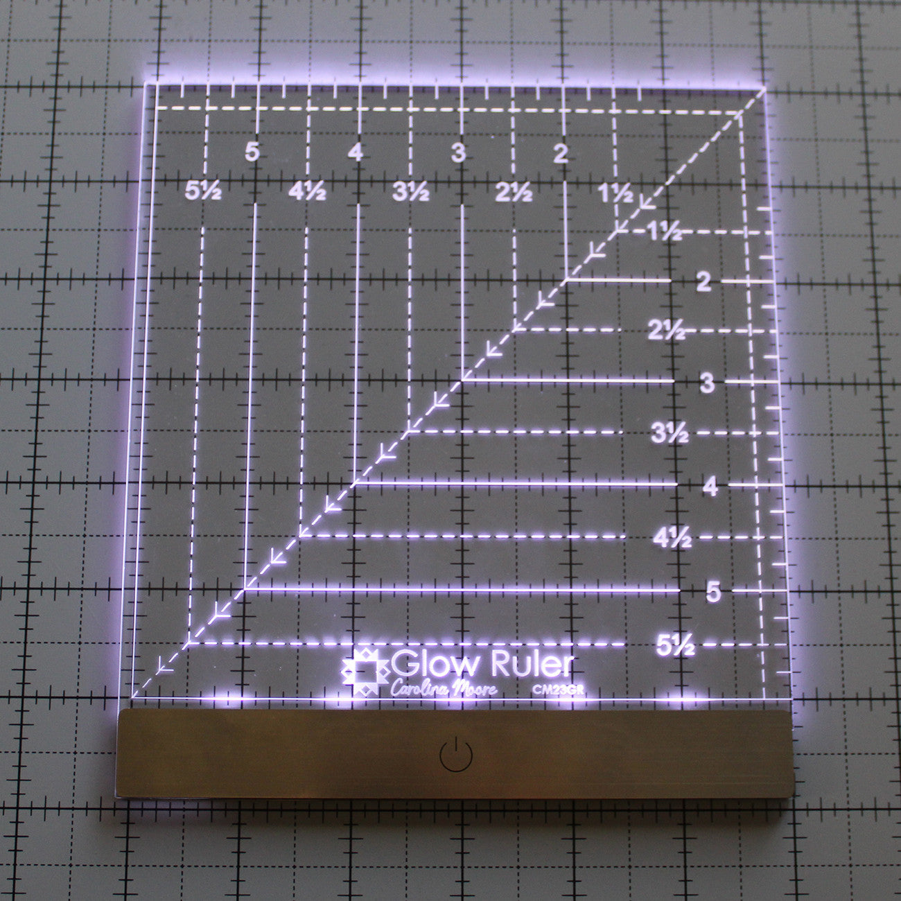 Glow Quilt Ruler 6-Inch Square LED Lighted Tool by Carolina Moore