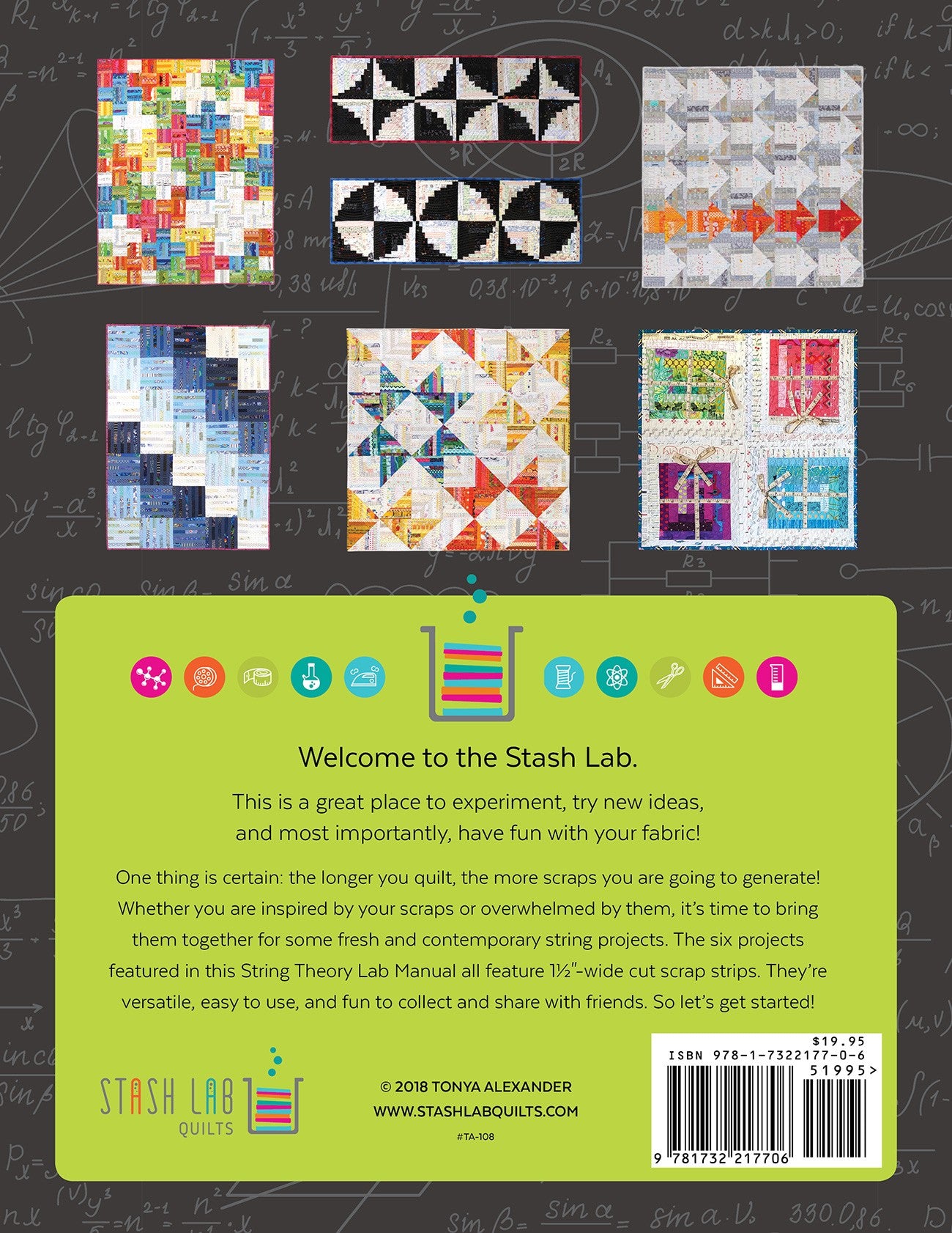 String Theory Lab Manual Quilt Pattern Book by Tonya Alexander of Stash Lab Quilts