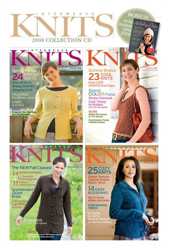 Interweave Knits Magazine 2008 Collection Issues Digitized on CD