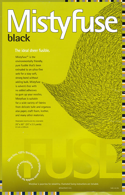 Mistyfuse Black Sheer Fusible Webbing 20 Inch x 90 Inch