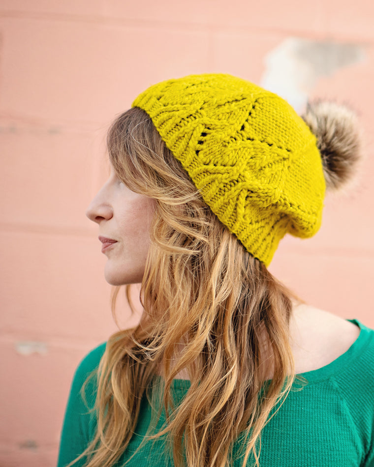 Second Chances Slouch Beany Hat Knitting Pattern by Carina Spencer