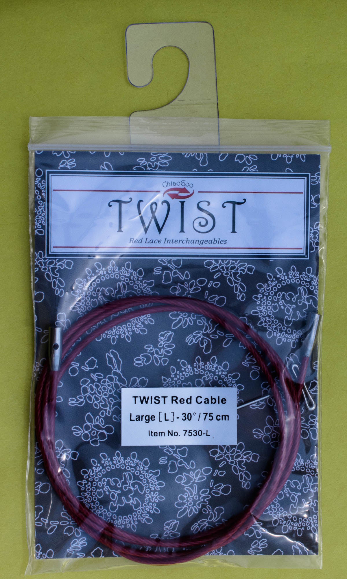 ChiaoGoo TWIST - [L] Large Interchangeable Red Cables - For US-9 (5.5 mm) to US-15 (10 mm) Tips
