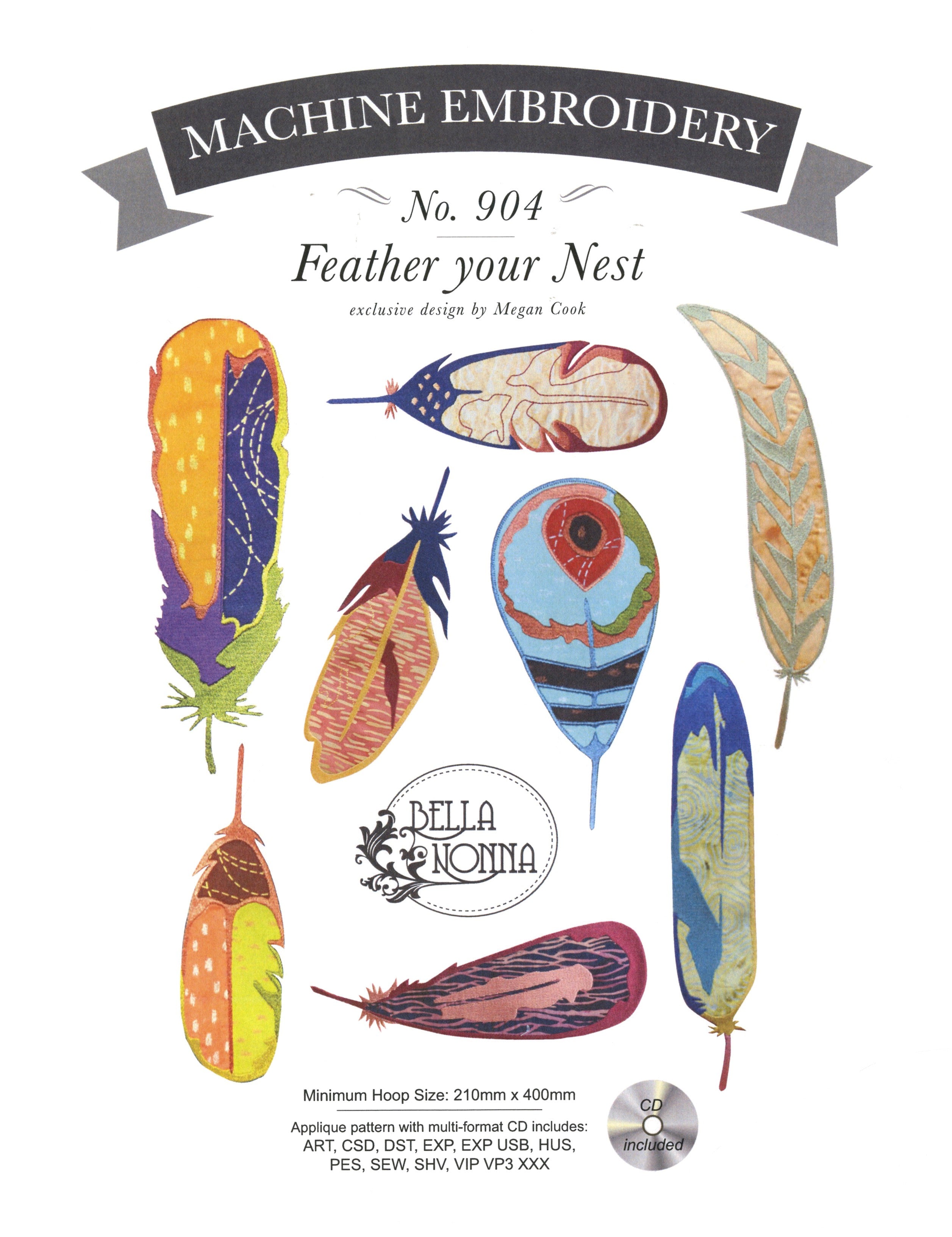 Feather Your Nest Machine Embroidery Designs by Megan Cook for Bella Nonna