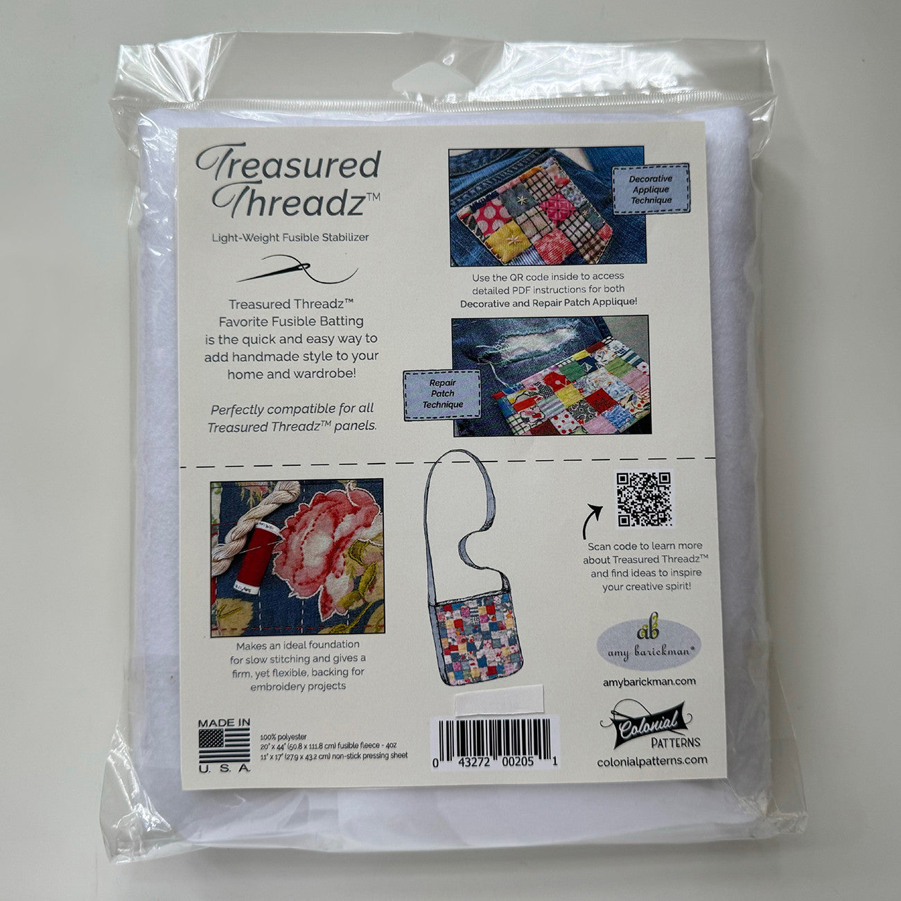 Light-Weight Fusible Stabilizer by Amy Barickman for Treasured Threadz