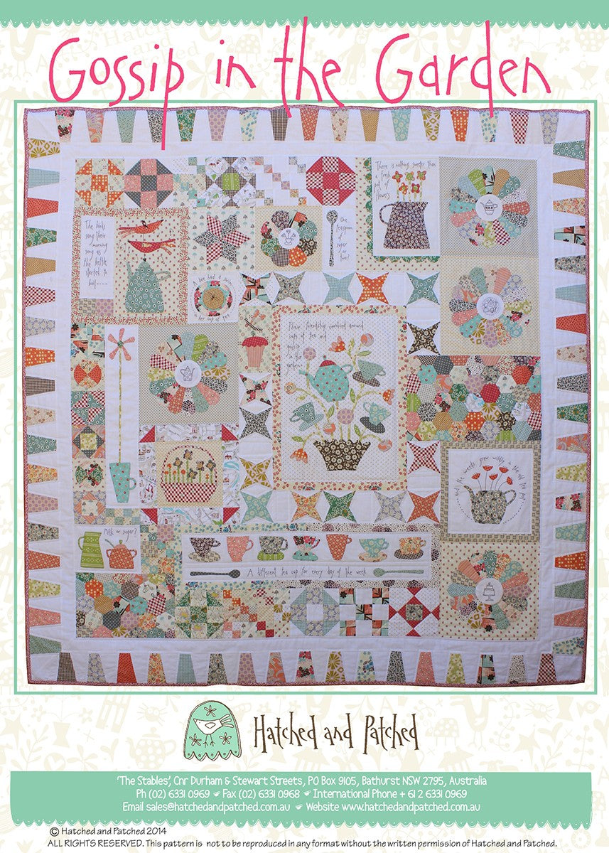Gossip In The Garden Applique Quilt Pattern by Anni Downs of Hatched and Patched