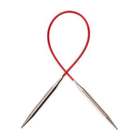 ChiaoGoo 16 Inch Regular Red Stainless Steel Circular Knitting Needles (Tip Sizes US-0 to US-11)