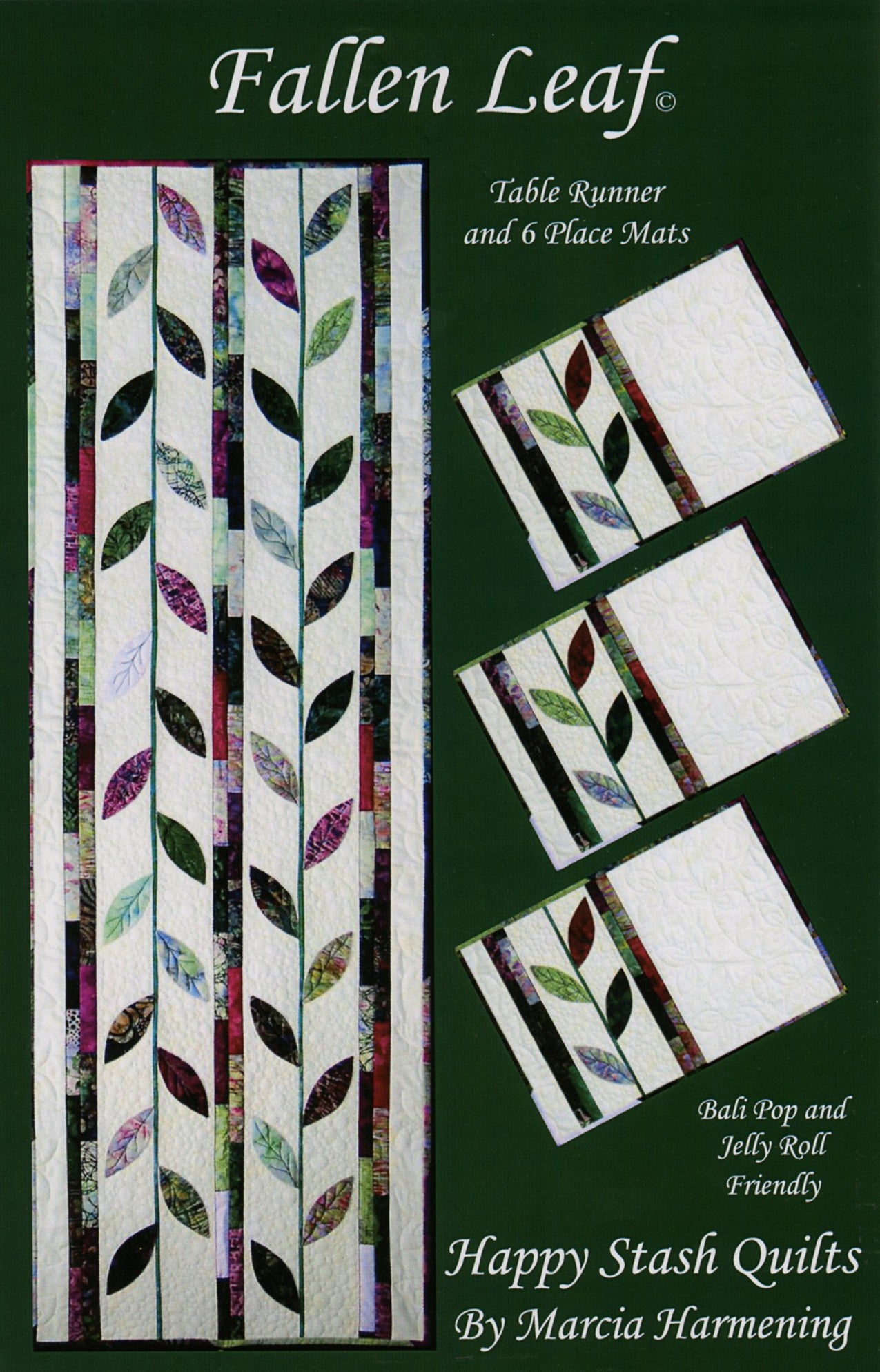 Fallen Leaf Table Runner and Placemats Quilt Pattern by Marcia Harmening for Happy Stash Quilts