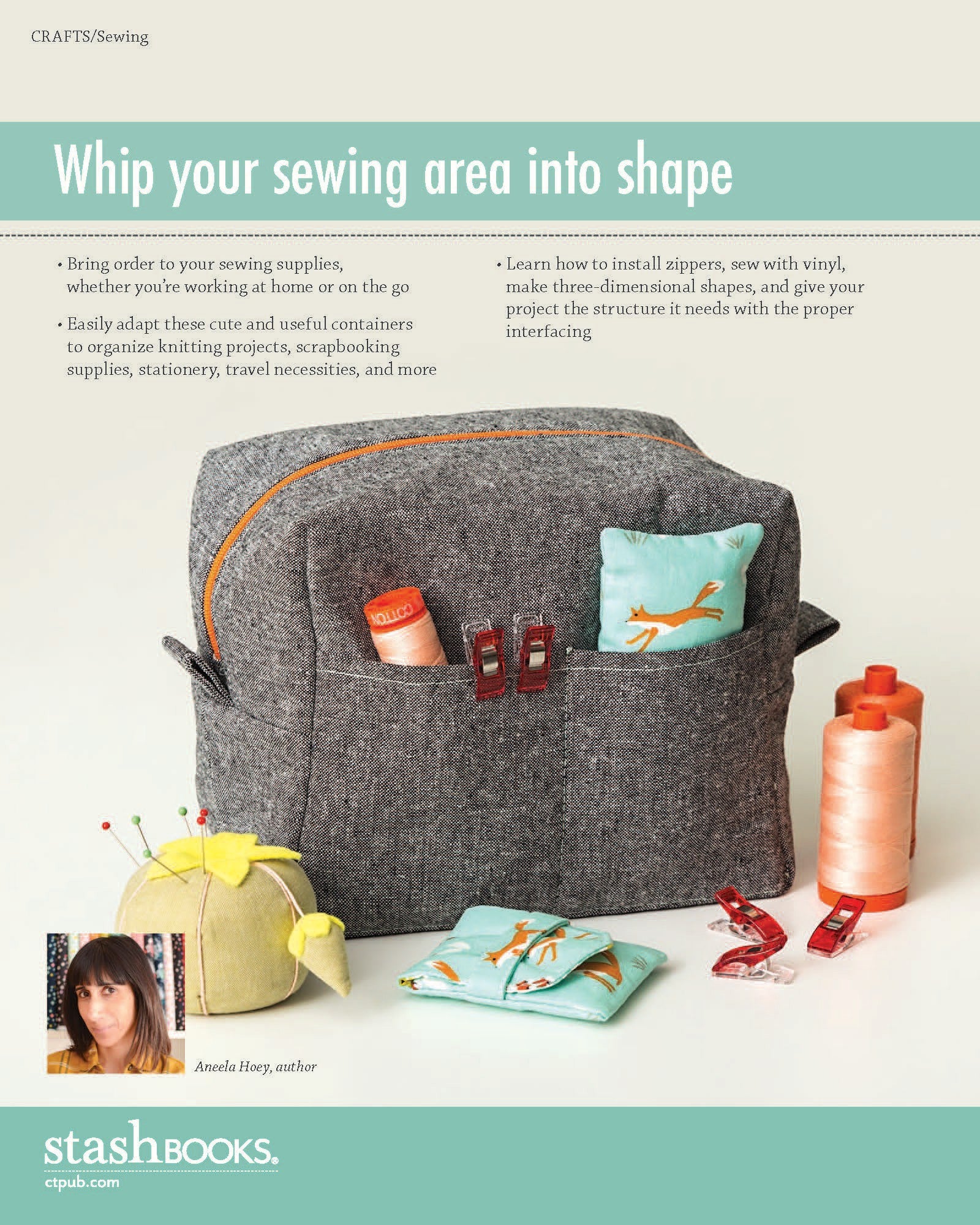 Stitched Sewing Organizers Sewing Pattern Book by Aneela Hoey for Stash Books