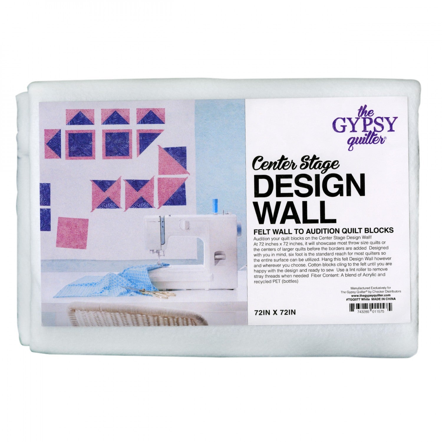 Center Stage 72-Inch Square White Felt Design Wall for Quilt Blocks Layout from Gypsy Quilter