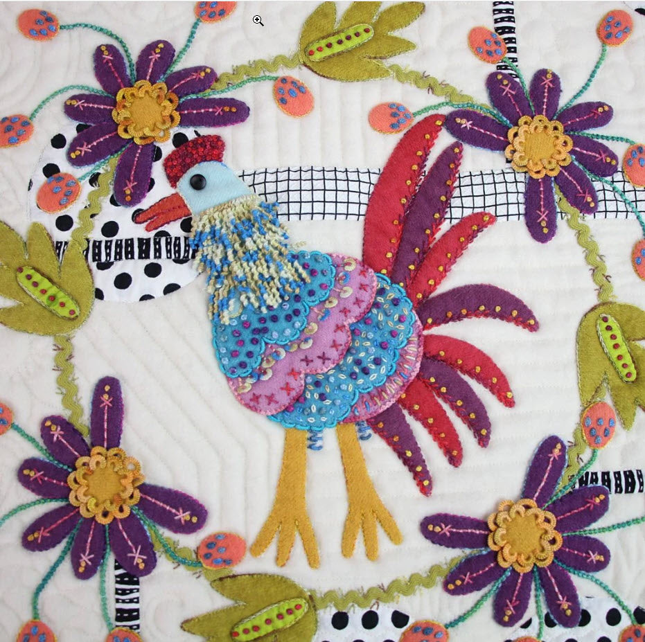 Of A Feather - Applique, Embroidery, and Quilt Pattern Book by Sue Spargo of Folk Art Quilts