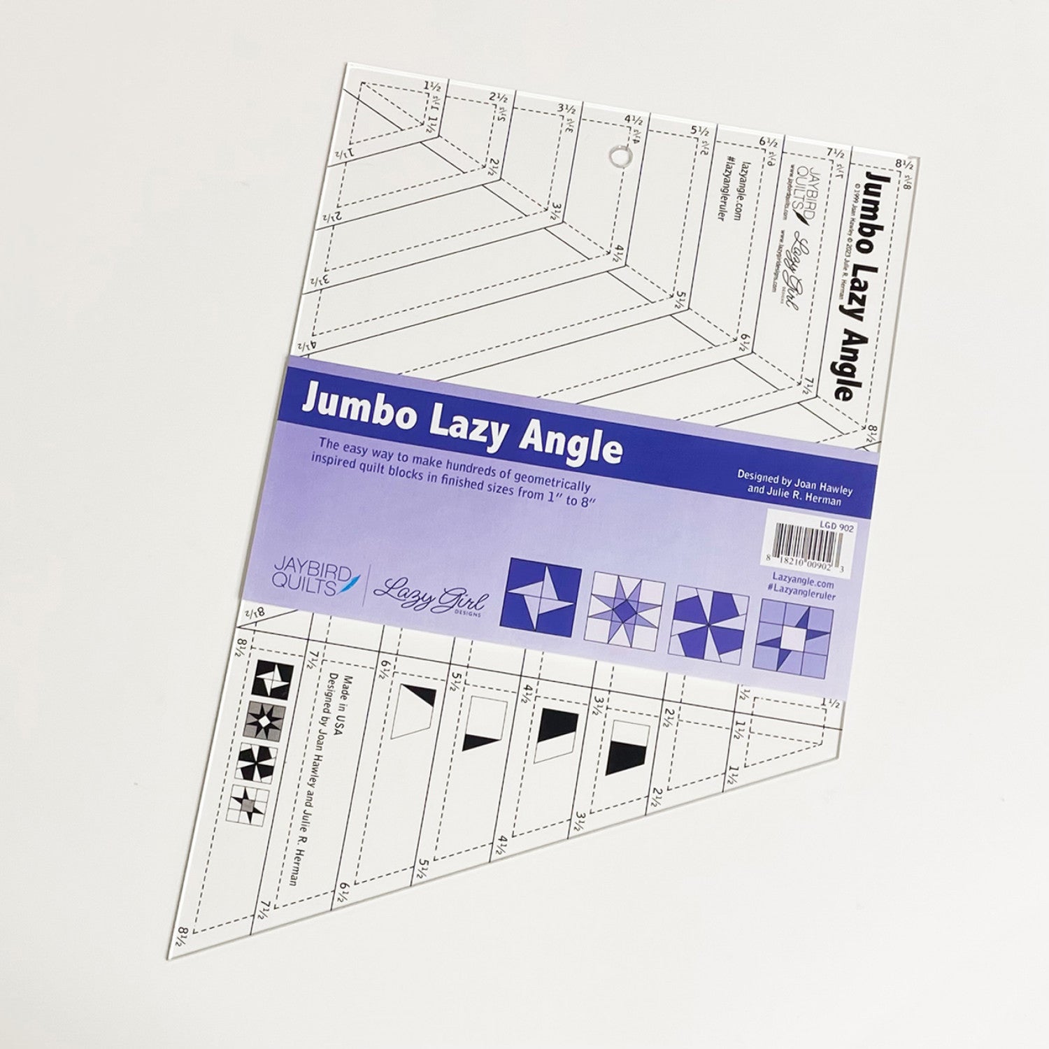 Jumbo Lazy Angle Quilt Ruler by Joan Hawley and Julie Herman of Lazy Girl Designs