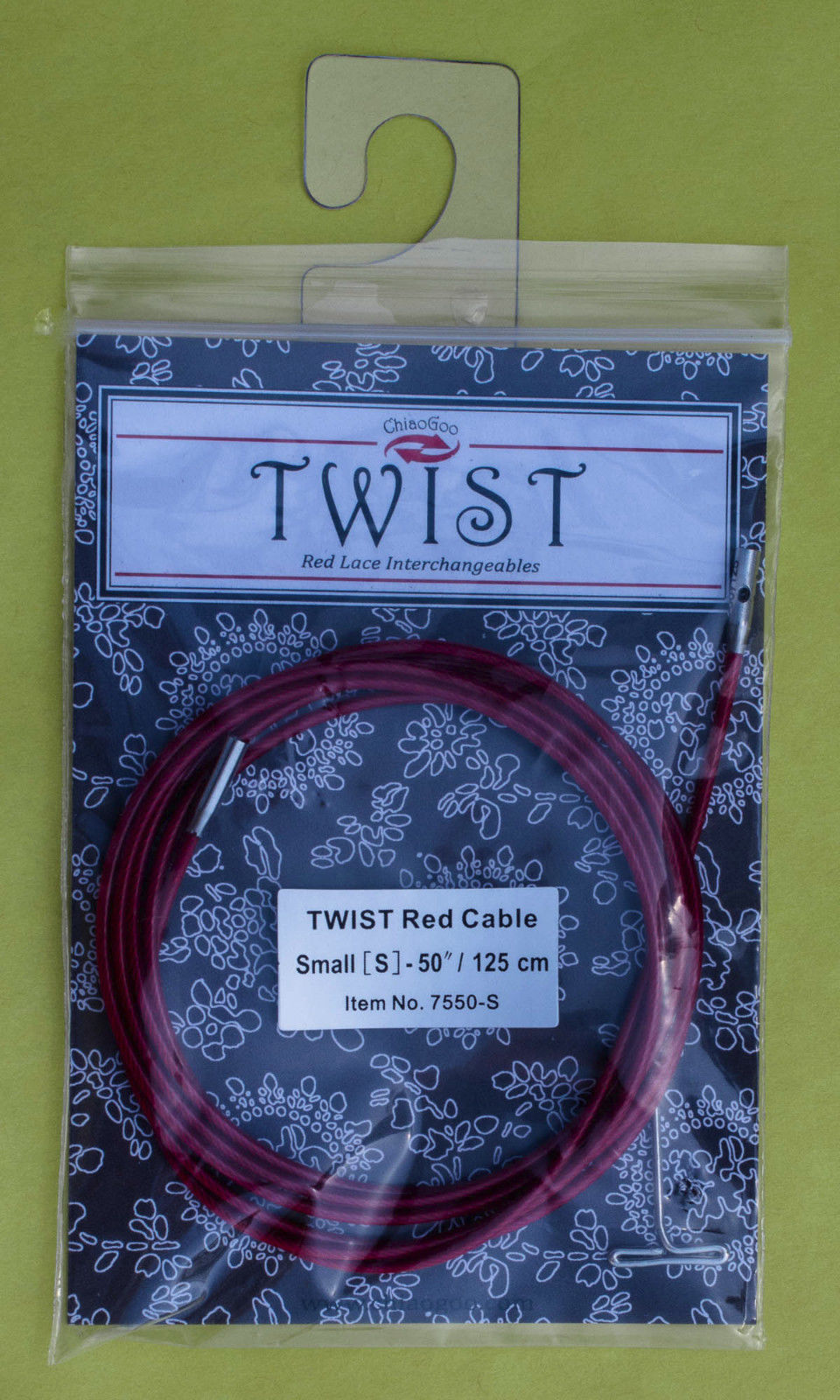 ChiaoGoo TWIST - [S] Small Interchangeable Red Cables - For US-2 (2.75 mm) to US-8 (5 mm) Tips