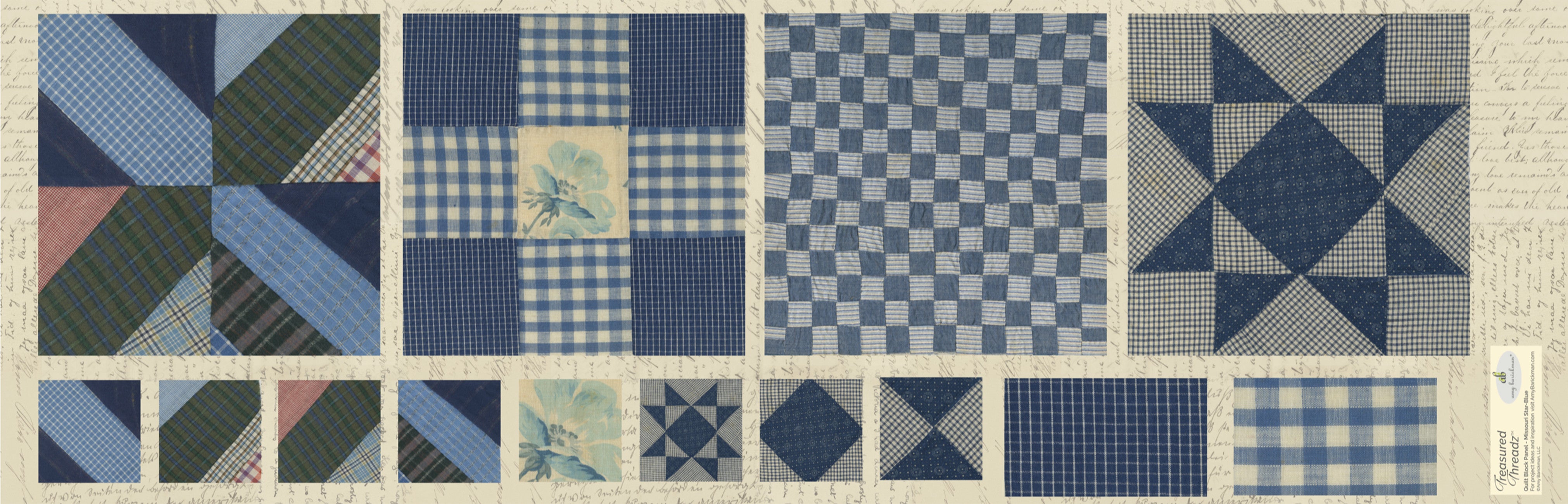 Missouri Star Blue Quilt Block Panel by Amy Barickman for Treasured Threadz