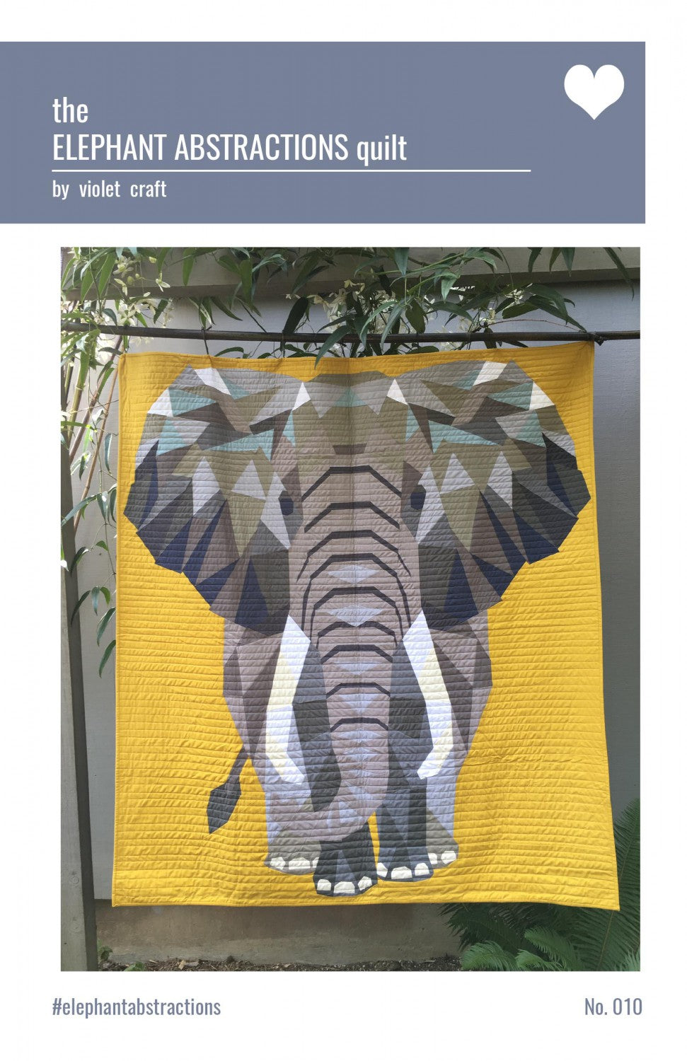 The Elephant Abstractions 54-Inch x 60-Inch Foundation Paper Pieced Quilt Pattern by Violet Craft