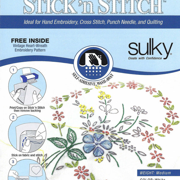Sulky Stick 'n Stitch Printable Wash-Away Stabiliser – Little Patch Of  Heaven