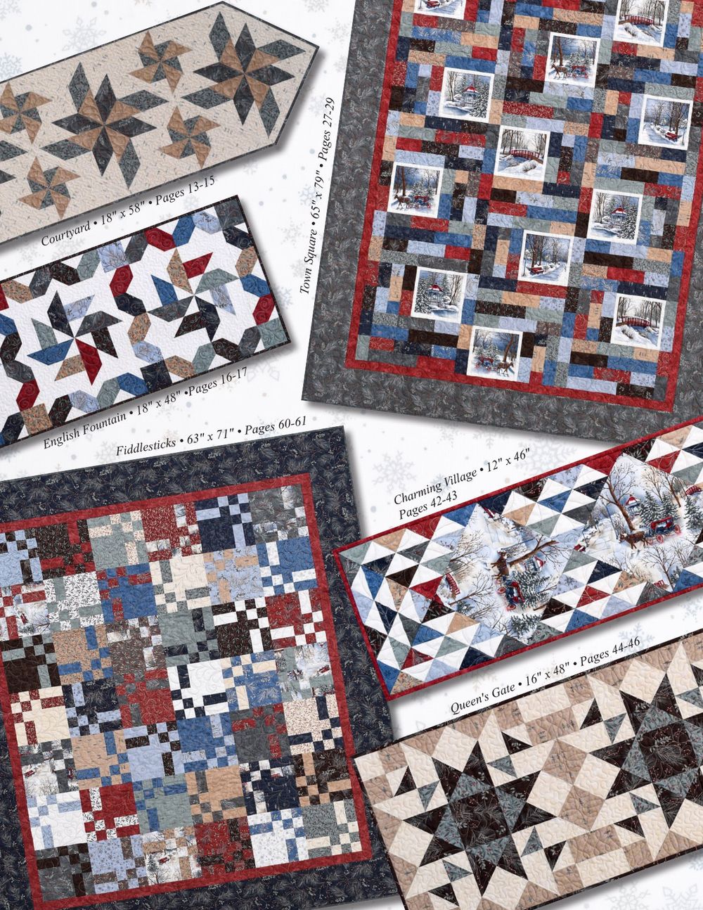 Town Square 20 Christmas Projects Quilt Pattern Book by Doug Leko of Antler Quilt Designs